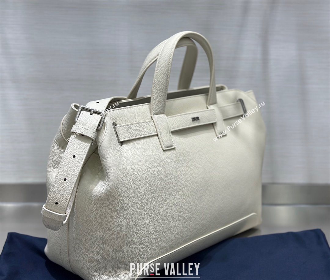Dior Mens Medium Dior Normandie Tote Bag in Icons Calfskin White 2025 (BF-250627063)