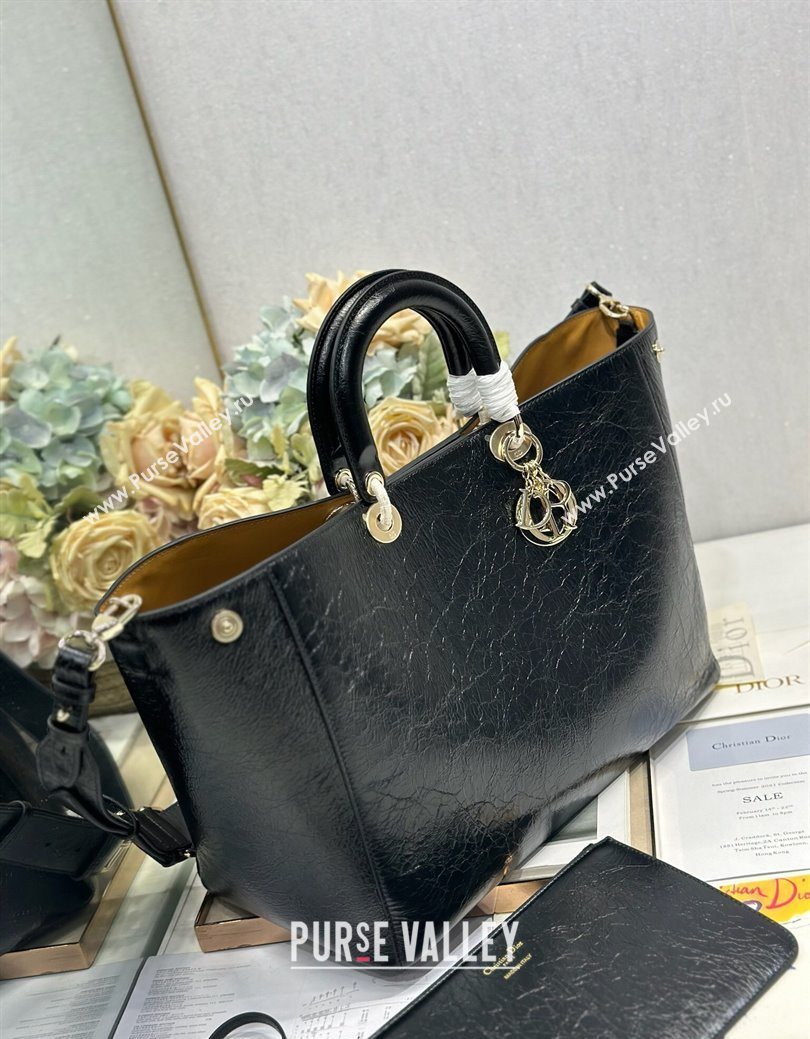 Dior Toujours Large Bag in Crinkled Leather Black 2025 1188 (XXG-250627100)