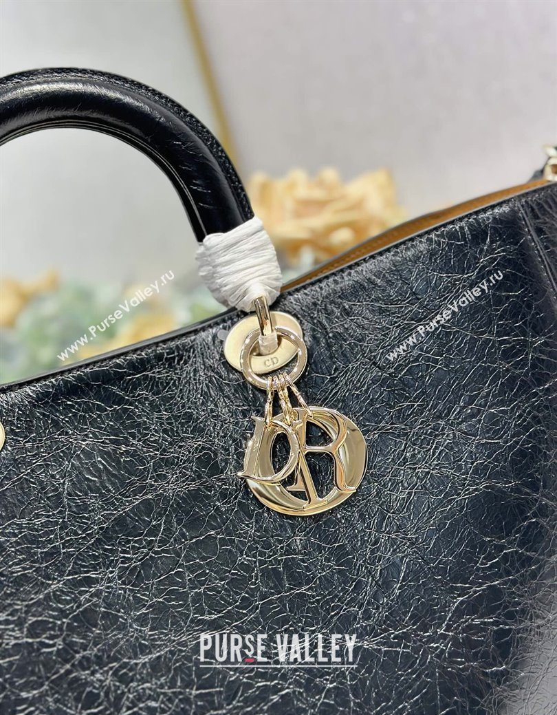 Dior Toujours Large Bag in Crinkled Leather Black 2025 1188 (XXG-250627100)