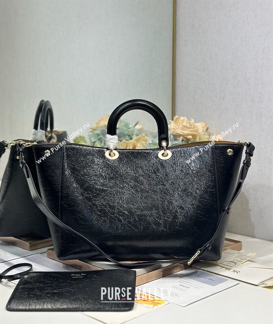 Dior Toujours Large Bag in Crinkled Leather Black 2025 1188 (XXG-250627100)