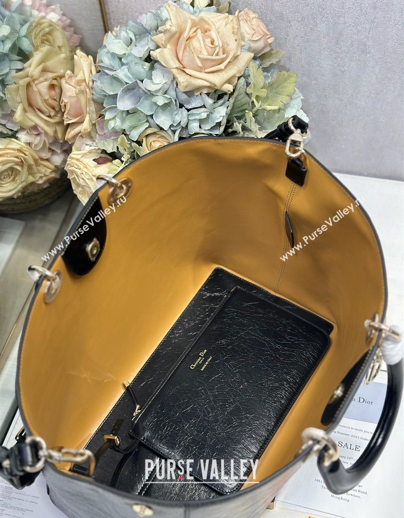 Dior Toujours Large Bag in Crinkled Leather Black 2025 1188 (XXG-250627100)