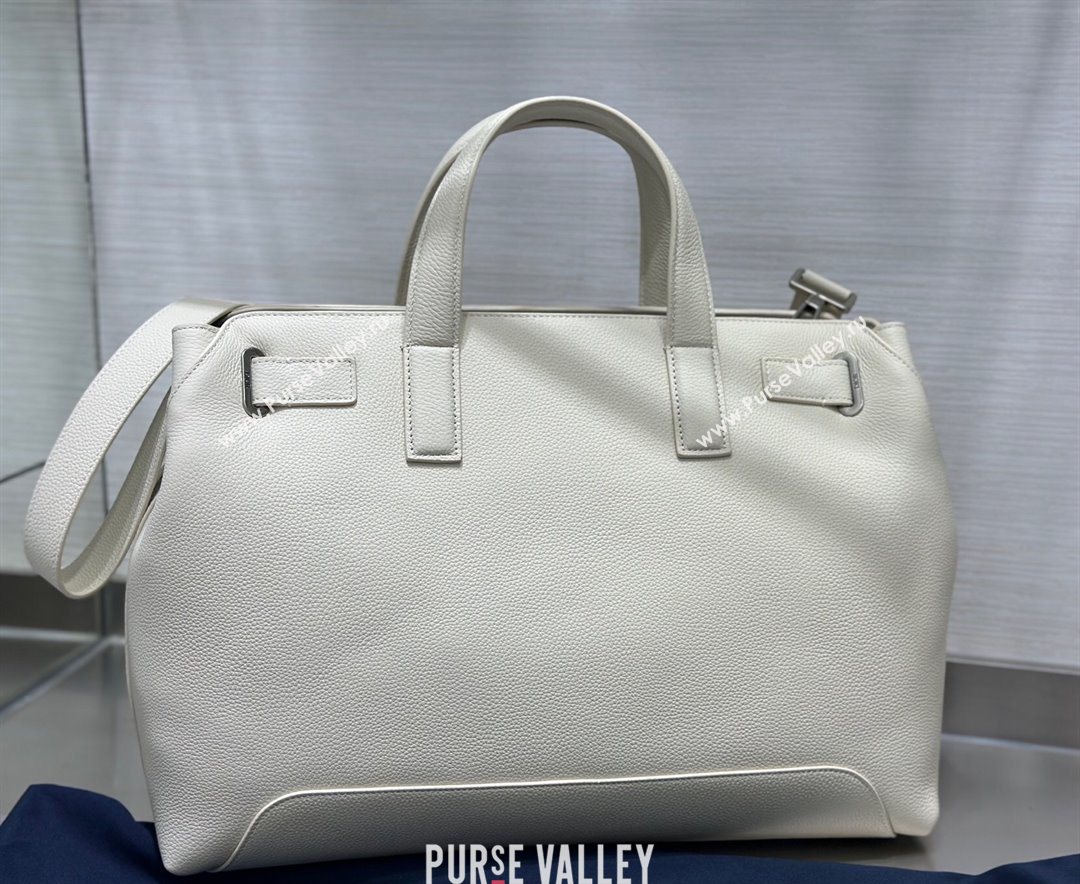 Dior Mens Medium Dior Normandie Tote Bag in Icons Calfskin White 2025 (BF-250627063)