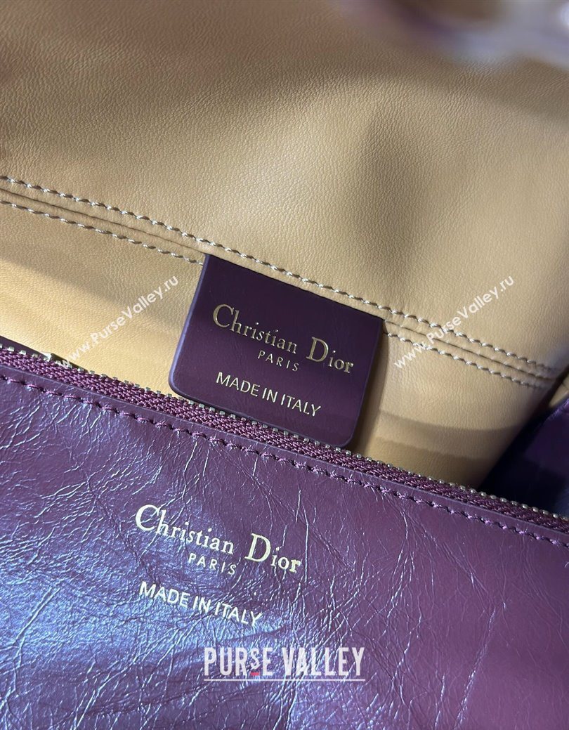 Dior Toujours Medium Bag in Crinkled Leather Burgundy 2025 1188 (XXG-250627101)