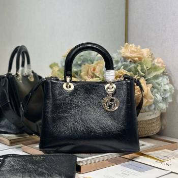 Dior Toujours Medium Bag in Crinkled Leather Black 2025 1188 (XXG-250627102)