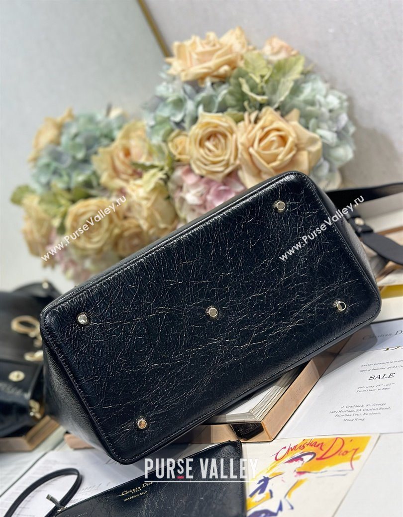 Dior Toujours Medium Bag in Crinkled Leather Black 2025 1188 (XXG-250627102)