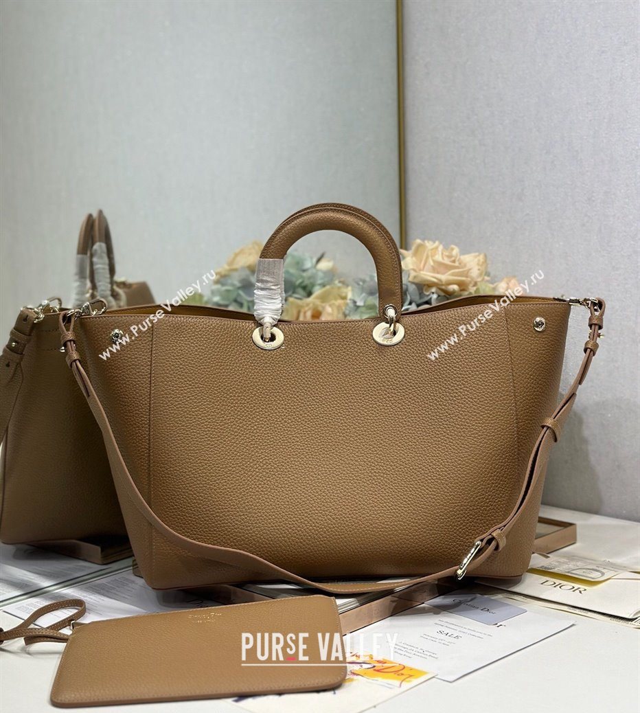 Dior Toujours Large Bag in Litchi Grained Calfskin Brown 2025 1188 (XXG-250627105)