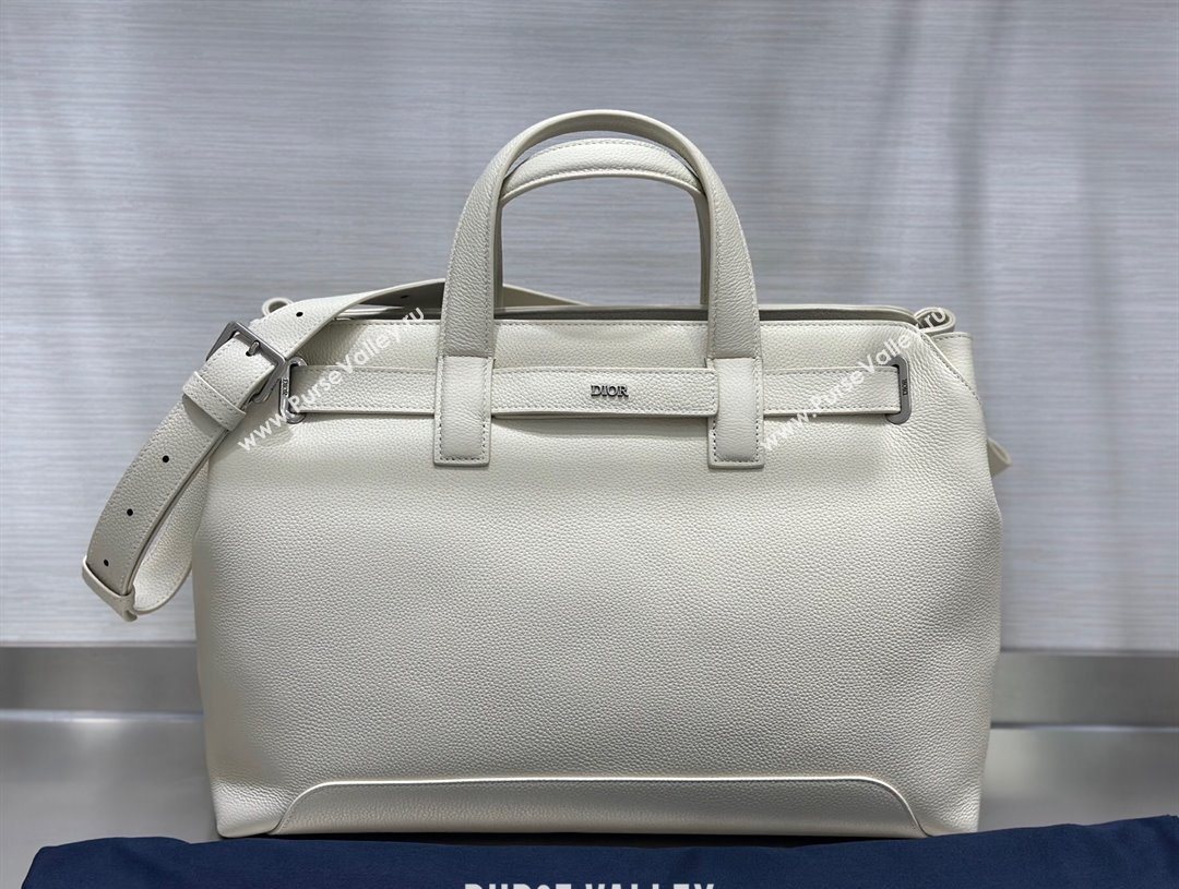 Dior Mens Medium Dior Normandie Tote Bag in Icons Calfskin White 2025 (BF-250627063)