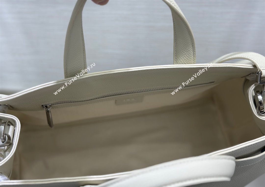 Dior Mens Medium Dior Normandie Tote Bag in Icons Calfskin White 2025 (BF-250627063)