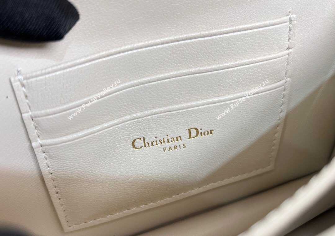 Dior Miss Caro Mini Bag in Blue Dior Oblique Chambray with Raffia Effect and White Calfskin 2025 (XXG-250627080)
