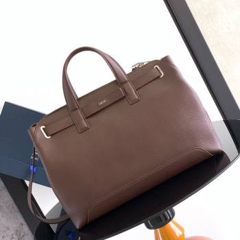 Dior Mens Medium Dior Normandie Tote Bag in Icons Calfskin Brown 2025 (BF-250627065)