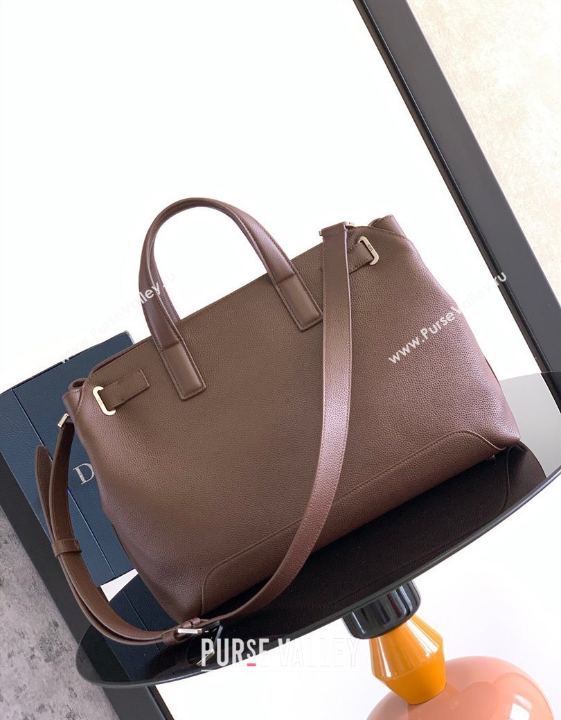 Dior Mens Medium Dior Normandie Tote Bag in Icons Calfskin Brown 2025 (BF-250627065)