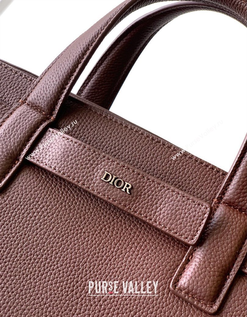 Dior Mens Medium Dior Normandie Tote Bag in Icons Calfskin Brown 2025 (BF-250627065)