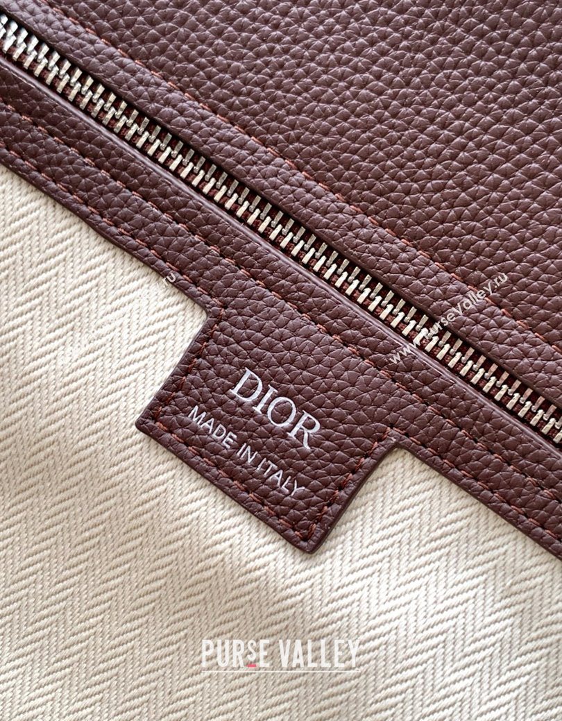 Dior Mens Medium Dior Normandie Tote Bag in Icons Calfskin Brown 2025 (BF-250627065)
