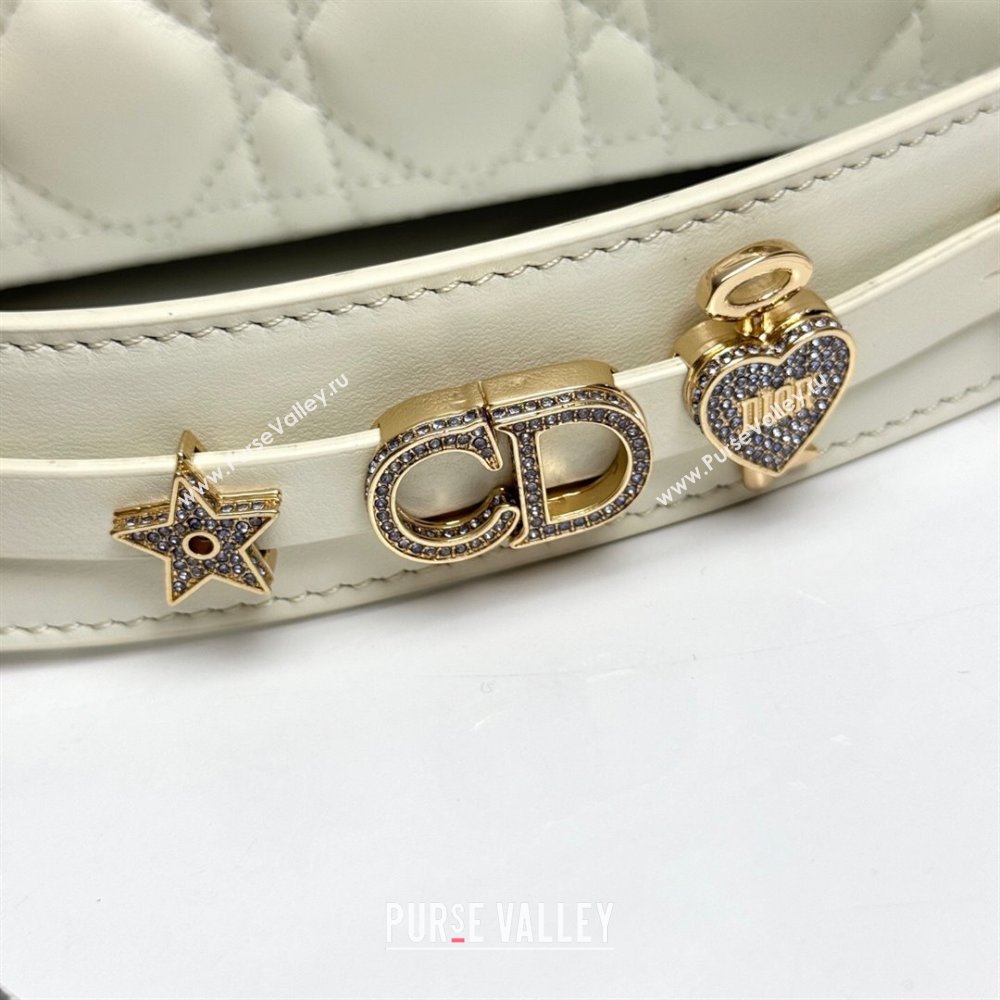 Dior Small Lady Dior My ABCDior Bag in Cannage Lambskin with Pearls White 2025 M0538 0627 (XXG-250627049)
