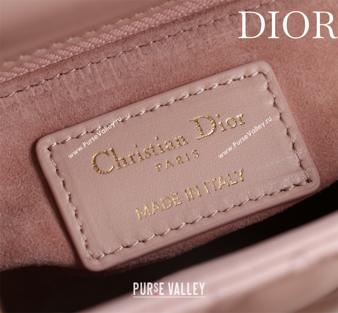 Dior Small Lady Dior My ABCDior Bag in Cannage Lambskin with Pearls Light Pink 2025 M0538 0627 (XXG-250627050)