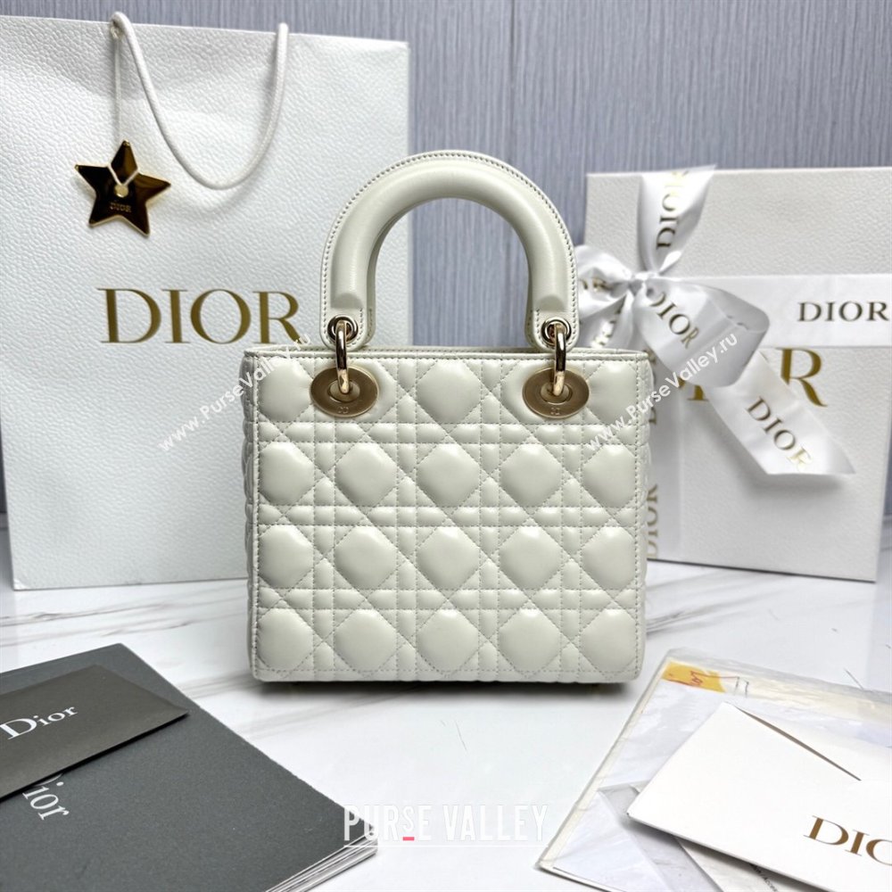 Dior Small Lady Dior My ABCDior Bag in Cannage Lambskin with Pearls White 2025 M0538 0627 (XXG-250627049)