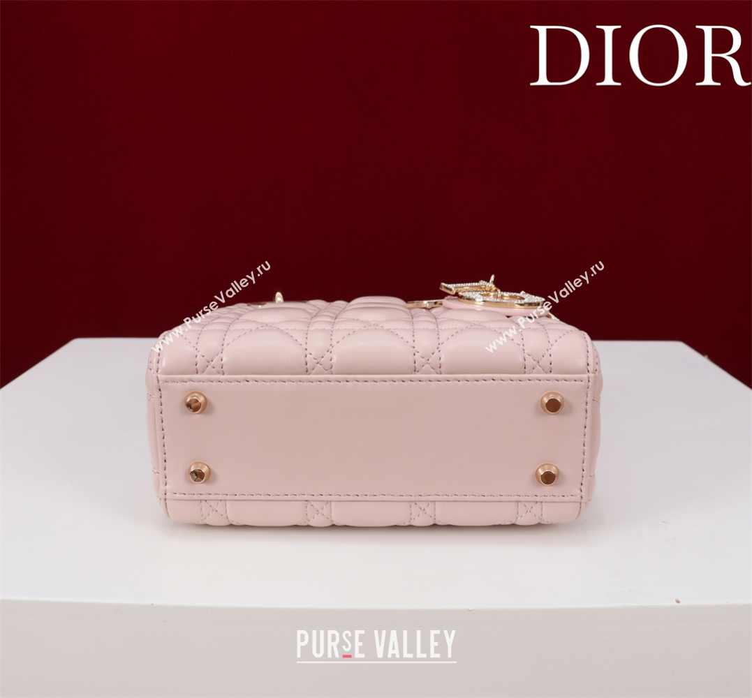 Dior Small Lady Dior My ABCDior Bag in Cannage Lambskin with Pearls Light Pink 2025 M0538 0627 (XXG-250627050)