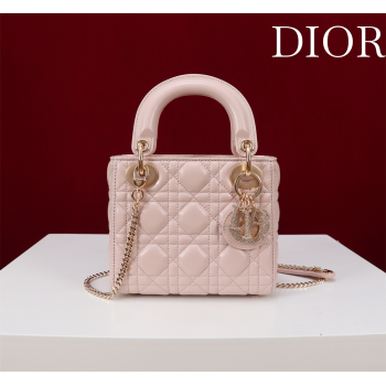 Dior Small Lady Dior My ABCDior Bag in Cannage Lambskin with Pearls Light Pink 2025 M0538 0627 (XXG-250627050)