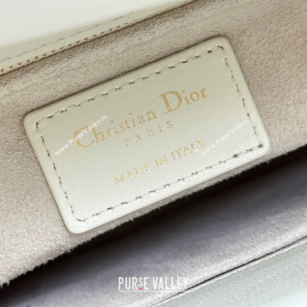 Dior Small Lady Dior My ABCDior Bag in Cannage Lambskin with Pearls White 2025 M0538 0627 (XXG-250627049)