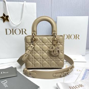 Dior Small Lady Dior My ABCDior Bag in Cannage Lambskin with Pearls Beige 2025 M0538 0627 (XXG-250627052)