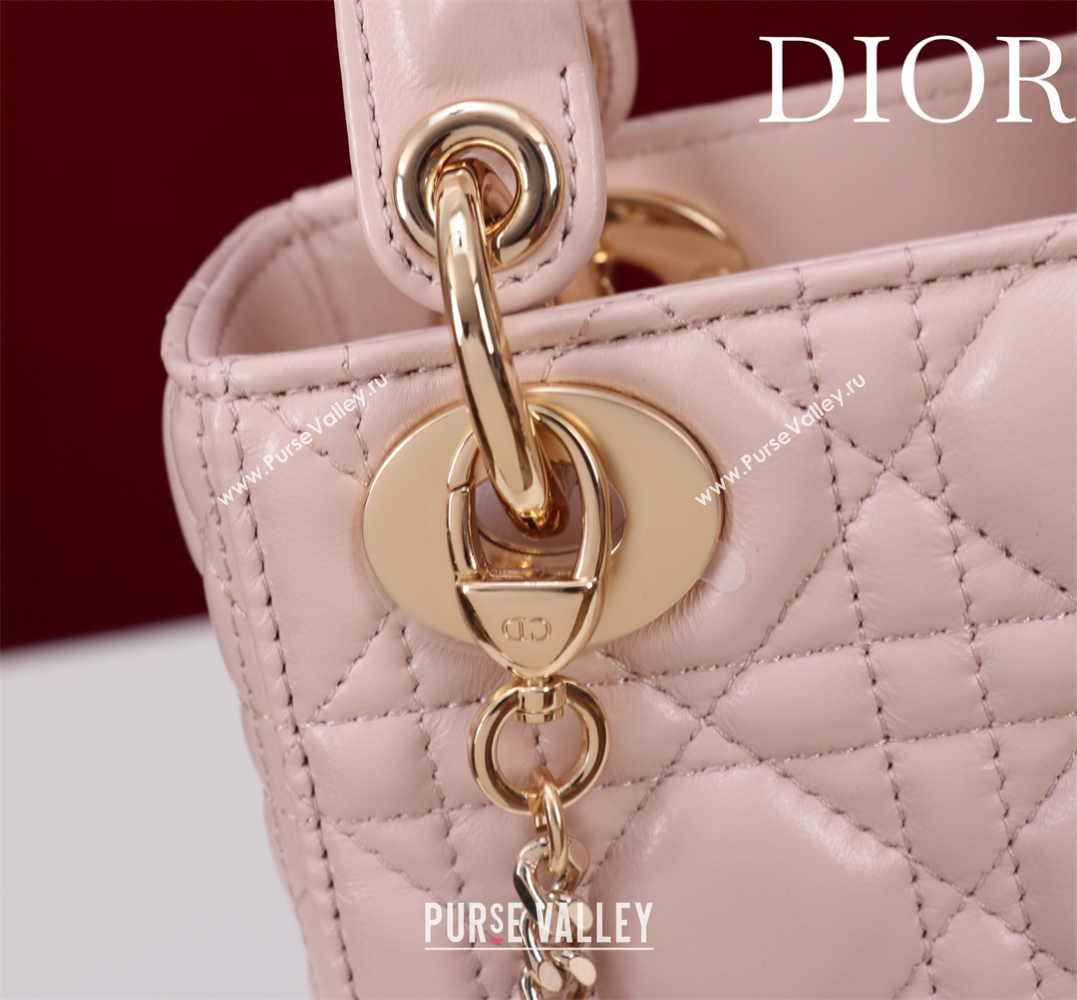 Dior Small Lady Dior My ABCDior Bag in Cannage Lambskin with Pearls Light Pink 2025 M0538 0627 (XXG-250627050)