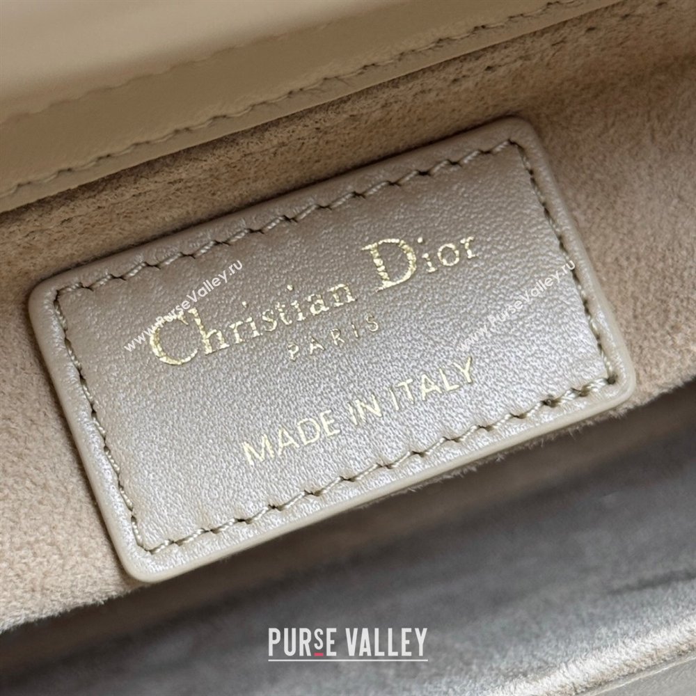 Dior Small Lady Dior My ABCDior Bag in Cannage Lambskin with Pearls Beige 2025 M0538 0627 (XXG-250627052)
