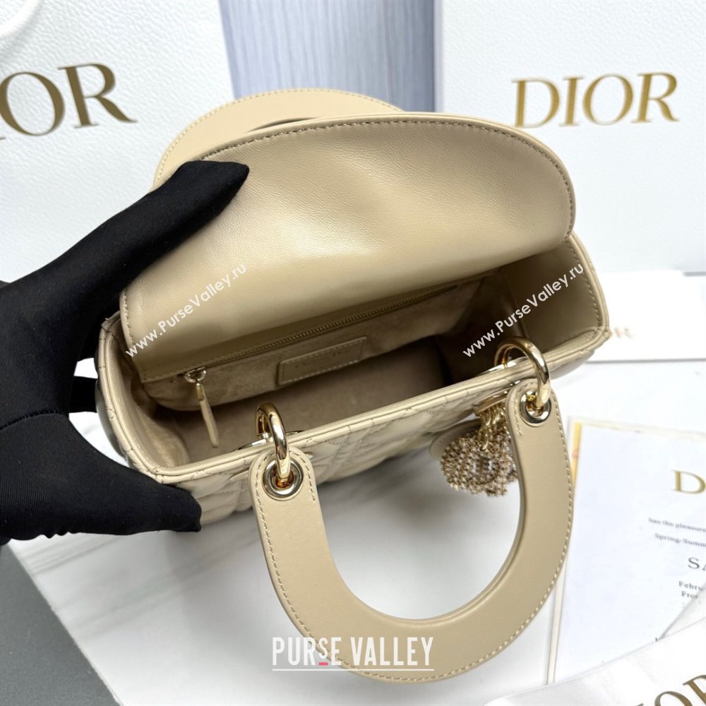 Dior Small Lady Dior My ABCDior Bag in Cannage Lambskin with Pearls Beige 2025 M0538 0627 (XXG-250627052)