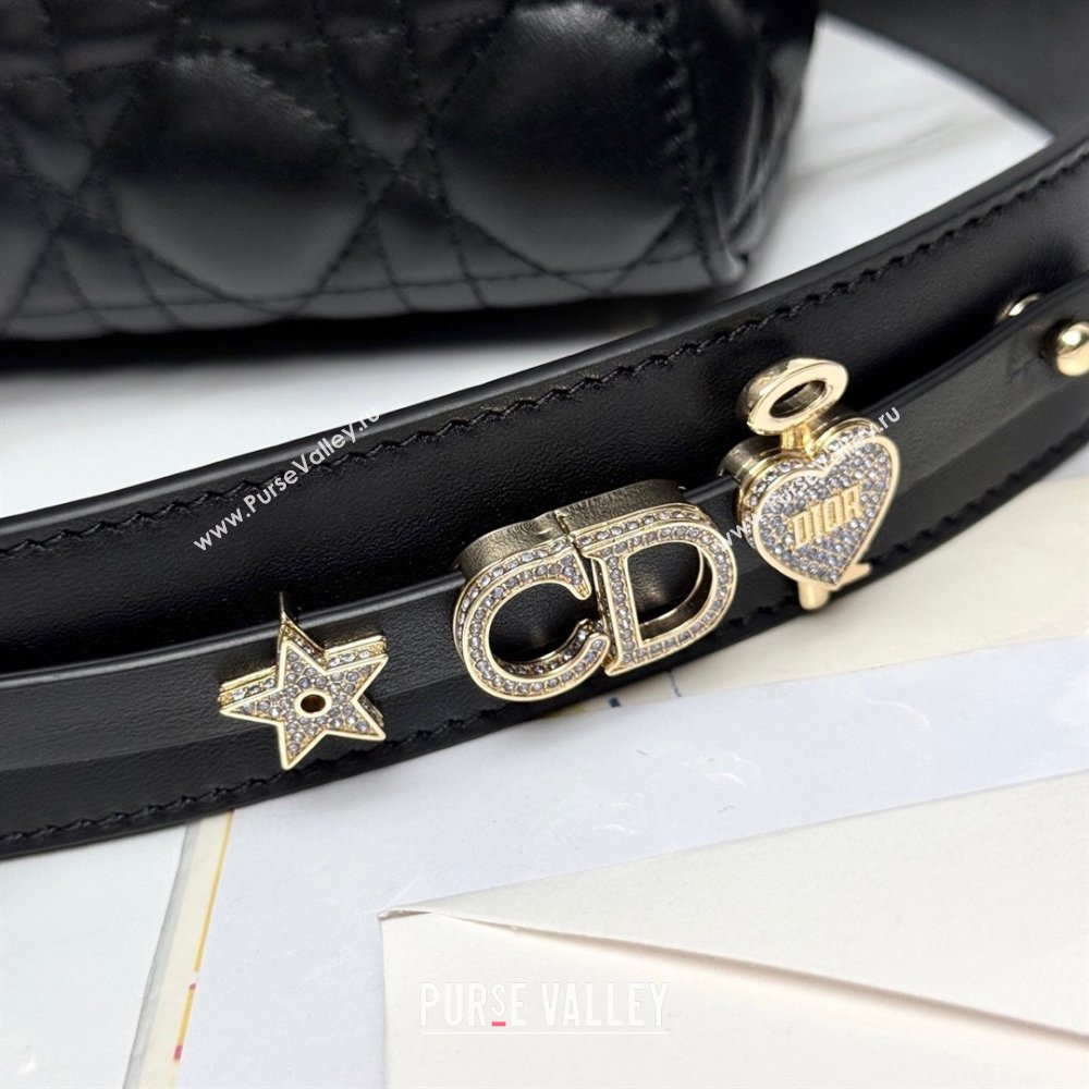 Dior Small Lady Dior My ABCDior Bag in Cannage Lambskin with Pearls Black 2025 M0538 0627 (XXG-250627048)