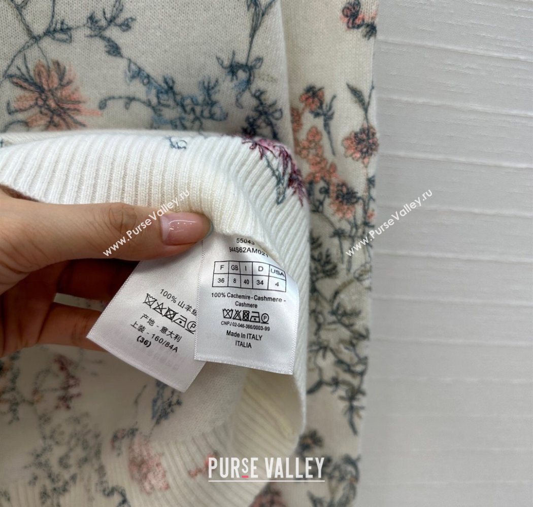 Dior Embroidered Cashmere Sweater White 2025 0704 (QI-250704041)