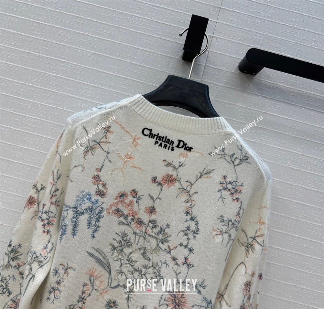 Dior Embroidered Cashmere Sweater White 2025 0704 (QI-250704041)
