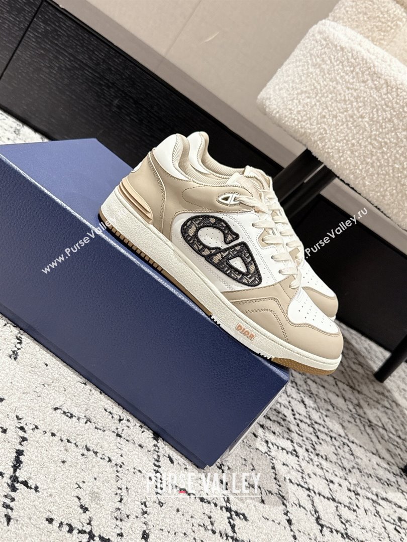 Dior B57 Dribble Low-Top Sneakers in Smooth Calfskin with Beige and Black Dior Oblique Jacquard White/Beige 2025 (KL-250710008)