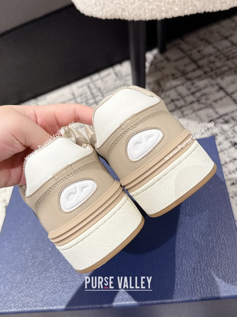 Dior B57 Dribble Low-Top Sneakers in Smooth Calfskin with Beige and Black Dior Oblique Jacquard White/Beige 2025 (KL-250710008)