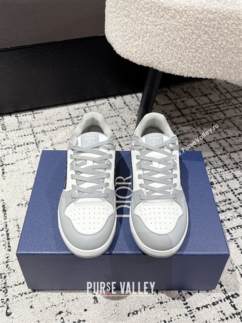 Dior B57 Dribble Low-Top Sneakers in Smooth Calfskin with Beige and Black Dior Oblique Jacquard White/Grey 2025 (KL-250710009)