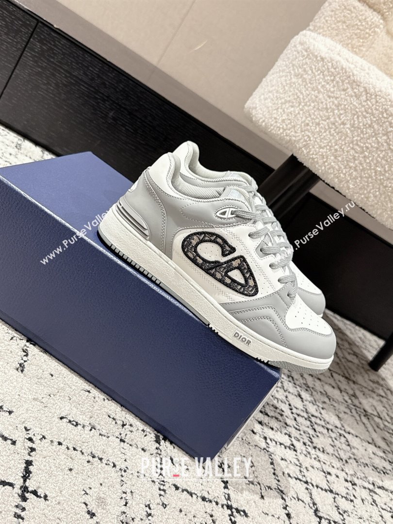 Dior B57 Dribble Low-Top Sneakers in Smooth Calfskin with Beige and Black Dior Oblique Jacquard White/Grey 2025 (KL-250710009)