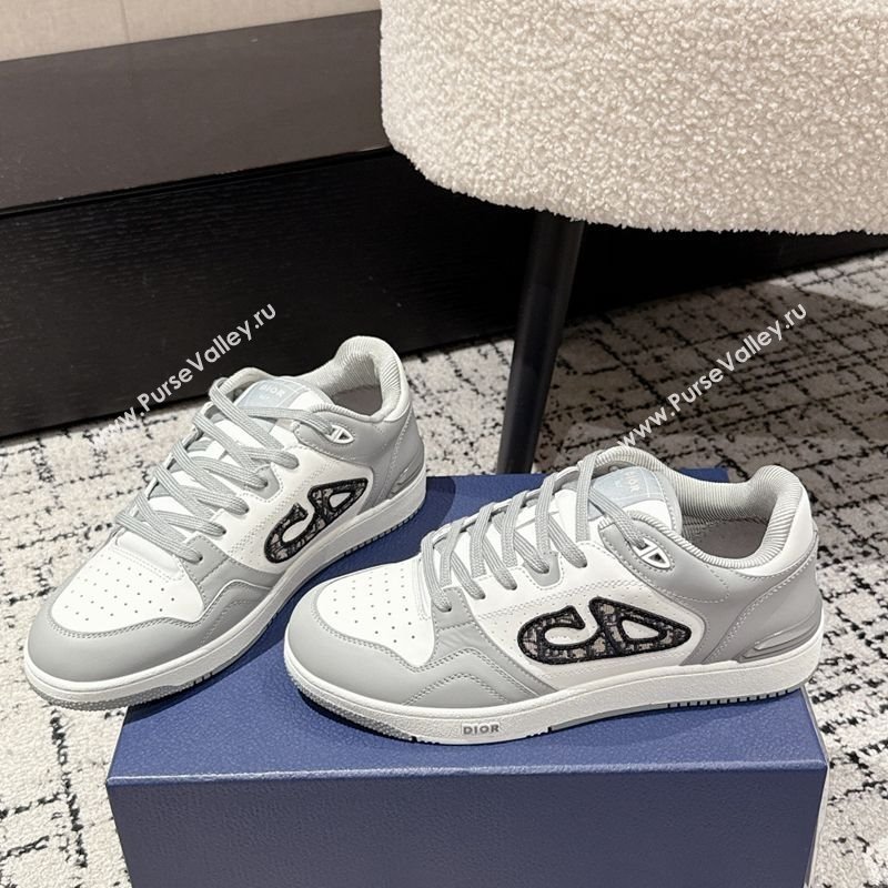 Dior B57 Dribble Low-Top Sneakers in Smooth Calfskin with Beige and Black Dior Oblique Jacquard White/Grey 2025 (KL-250710009)