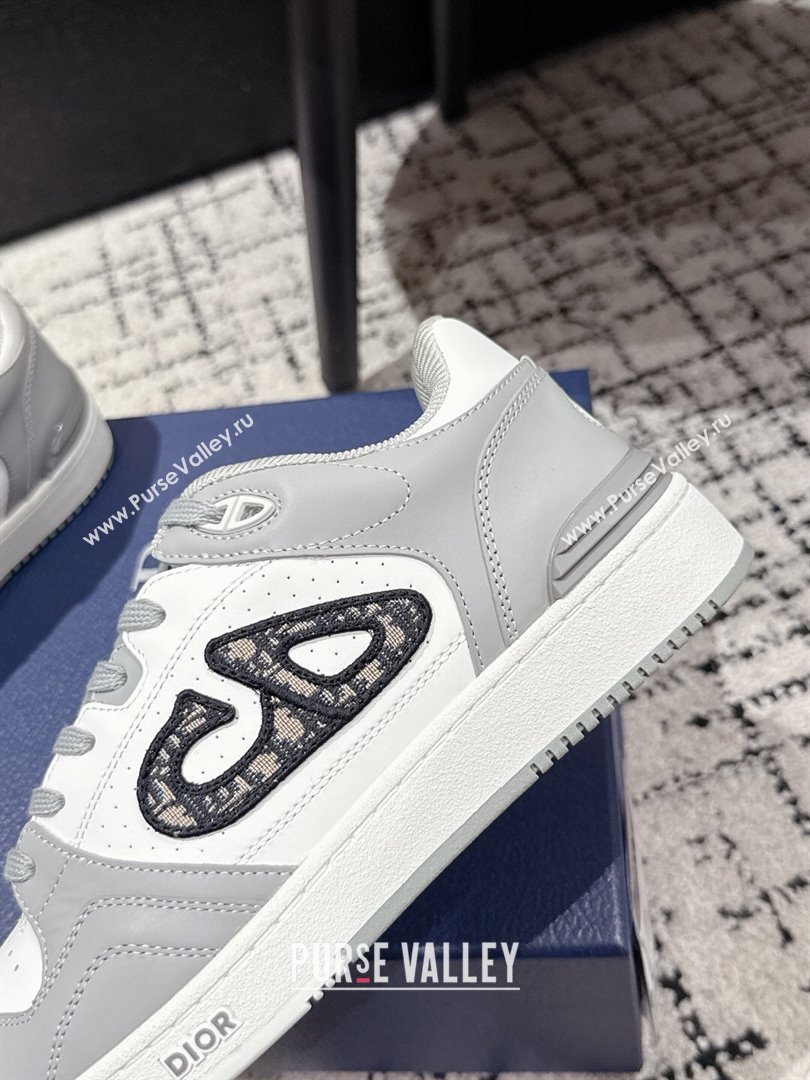 Dior B57 Dribble Low-Top Sneakers in Smooth Calfskin with Beige and Black Dior Oblique Jacquard White/Grey 2025 (KL-250710009)