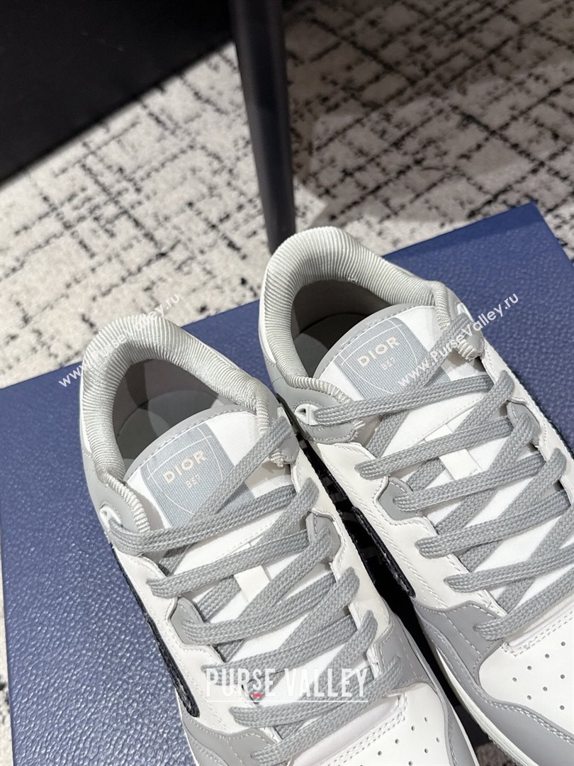 Dior B57 Dribble Low-Top Sneakers in Smooth Calfskin with Beige and Black Dior Oblique Jacquard White/Grey 2025 (KL-250710009)
