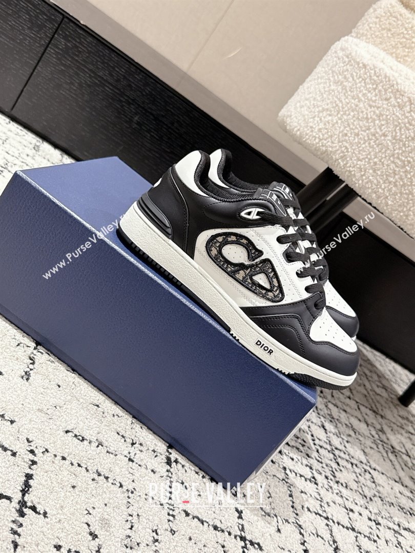 Dior B57 Dribble Low-Top Sneakers in Smooth Calfskin with Beige and Black Dior Oblique Jacquard White/Black 2025 (KL-250710010)