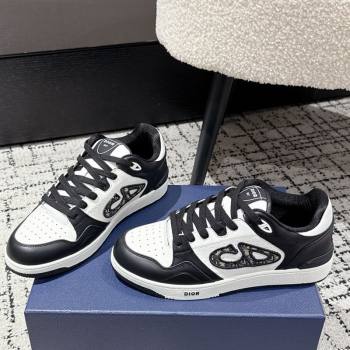 Dior B57 Dribble Low-Top Sneakers in Smooth Calfskin with Beige and Black Dior Oblique Jacquard White/Black 2025 (KL-250710010)