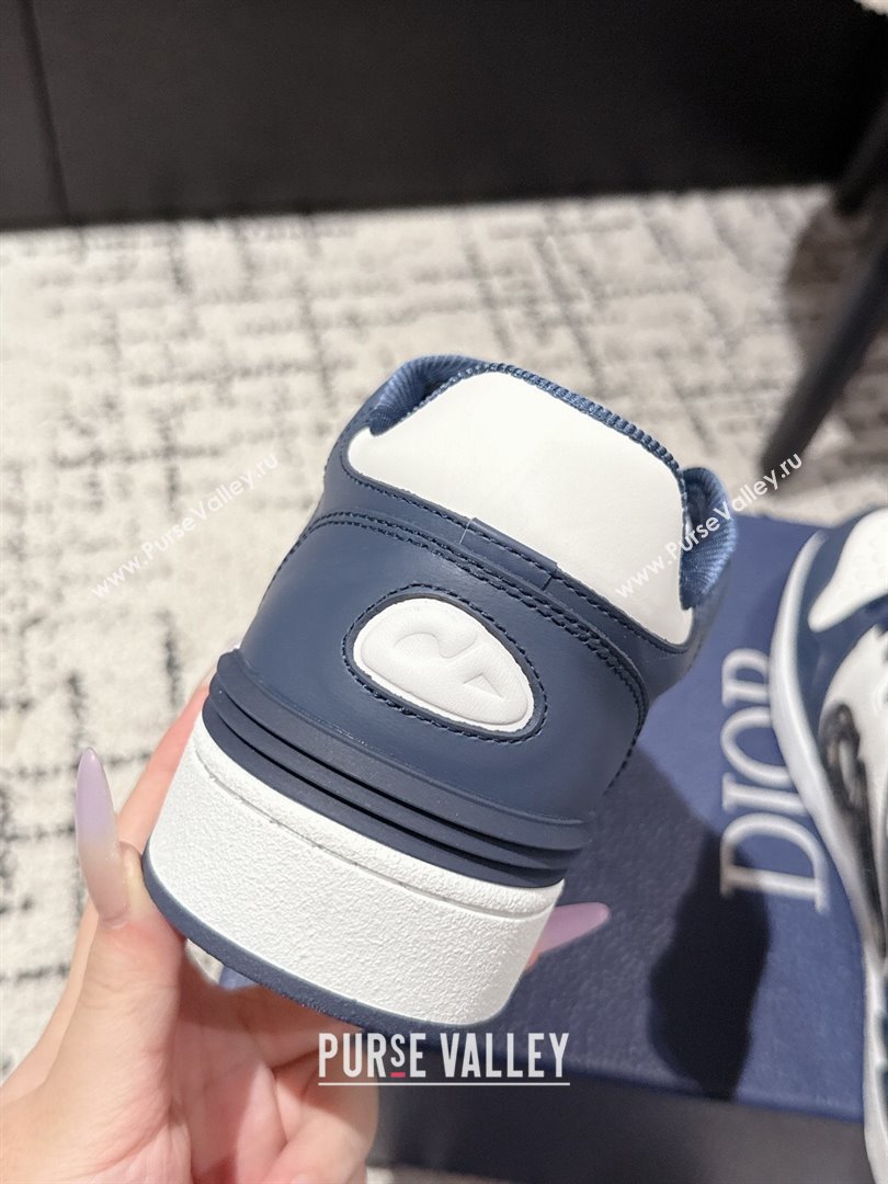 Dior B57 Dribble Low-Top Sneakers in Smooth Calfskin with Beige and Black Dior Oblique Jacquard White/Navy Blue 2025 (KL-2507100