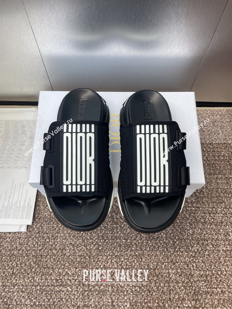 Dior D-Wander Platform Slides Sandal in Mesh Fabric Black 2025 (JC-250710022)