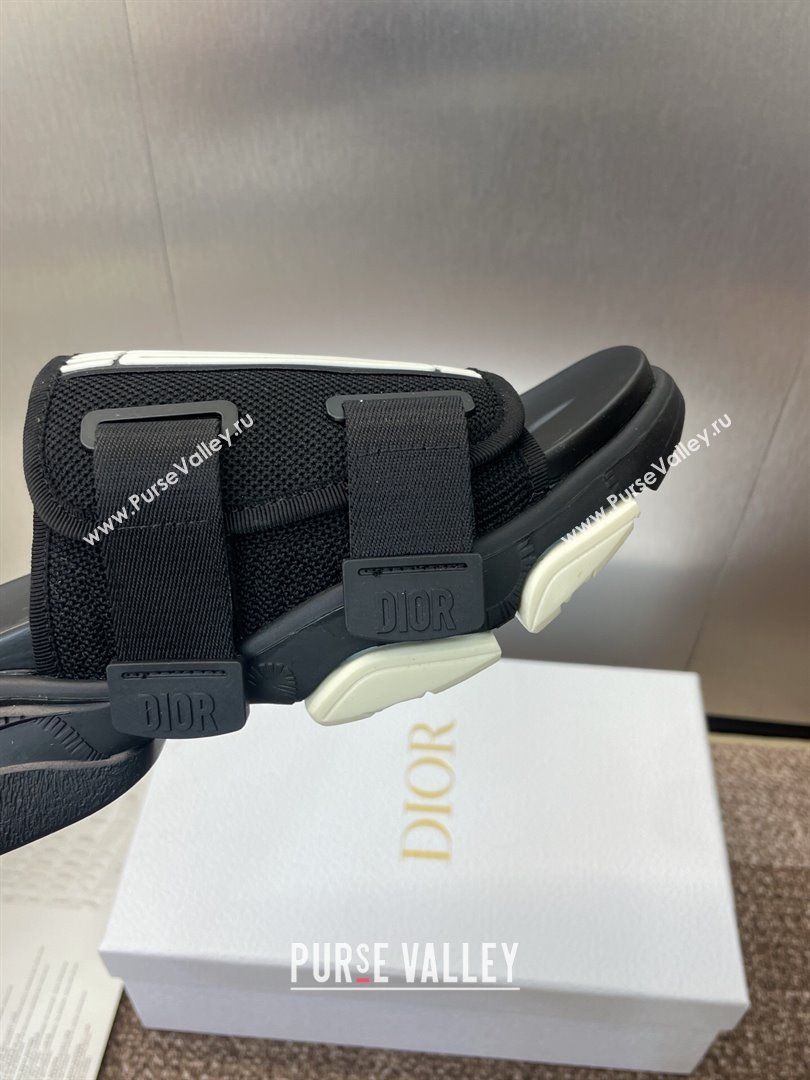 Dior D-Wander Platform Slides Sandal in Mesh Fabric Black 2025 (JC-250710022)