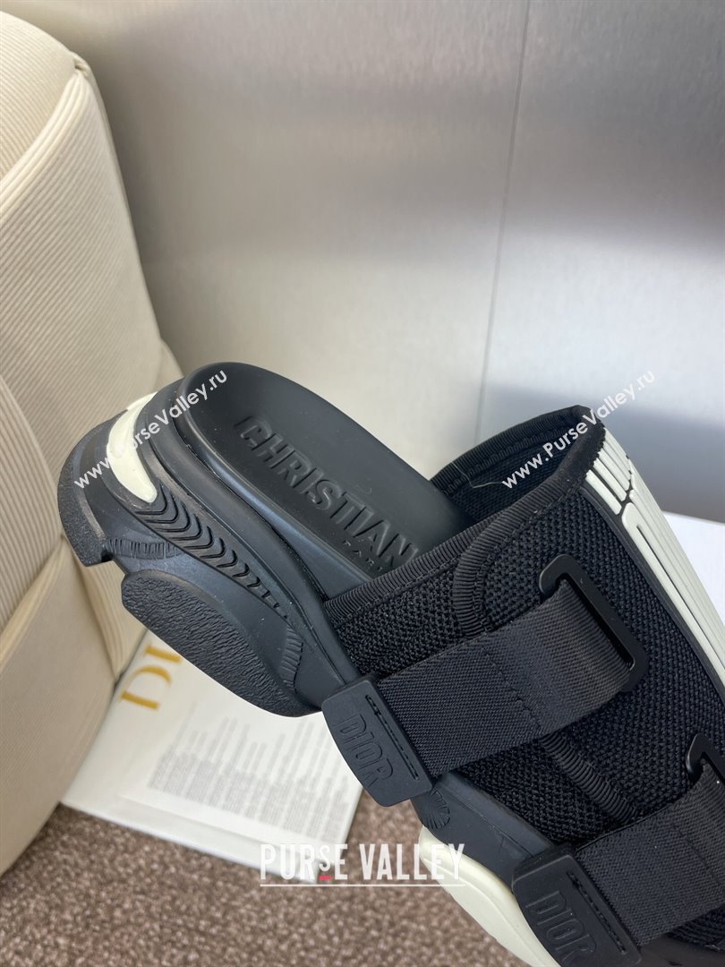 Dior D-Wander Platform Slides Sandal in Mesh Fabric Black 2025 (JC-250710022)