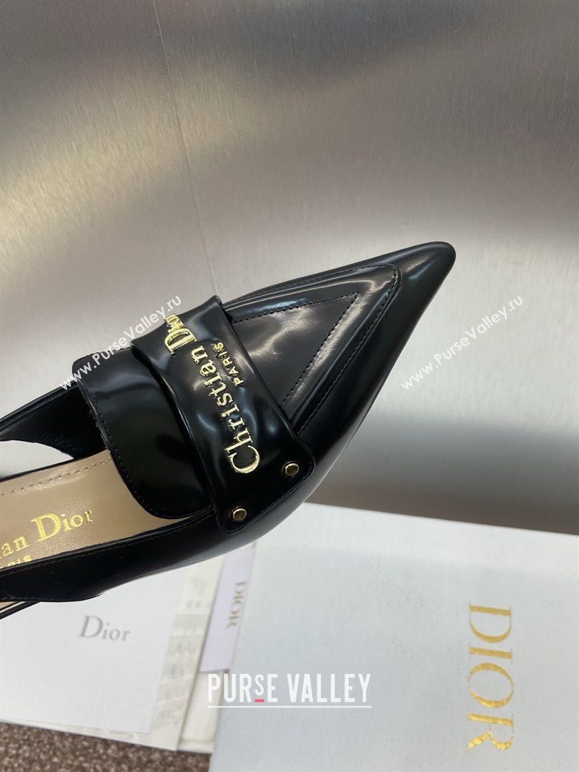 Dior Boy Slingback Pumps 8.5cm in Shiny Calfskin Black 2025 (JC-250710045)