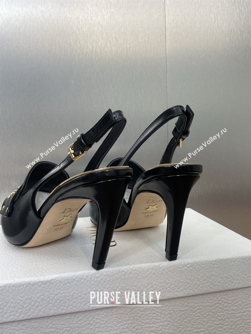 Dior Boy Slingback Pumps 8.5cm in Shiny Calfskin Black 2025 (JC-250710045)