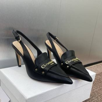 Dior Boy Slingback Pumps 8.5cm in Supple Calfskin Black 2025 (JC-250710047)