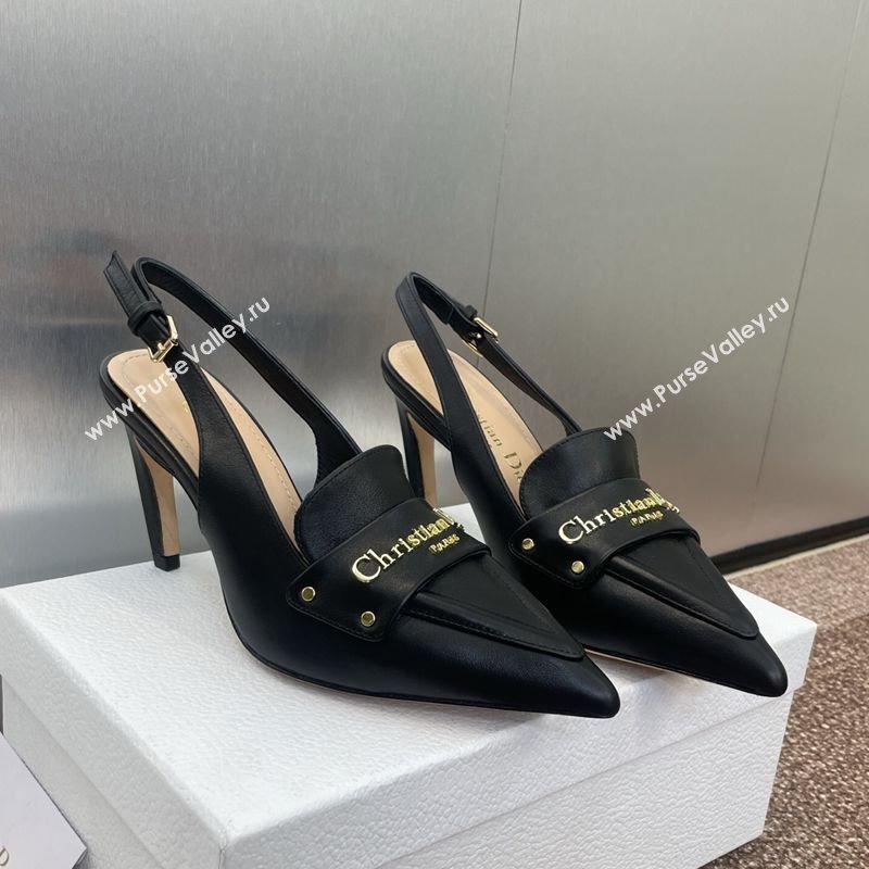 Dior Boy Slingback Pumps 8.5cm in Supple Calfskin Black 2025 (JC-250710047)