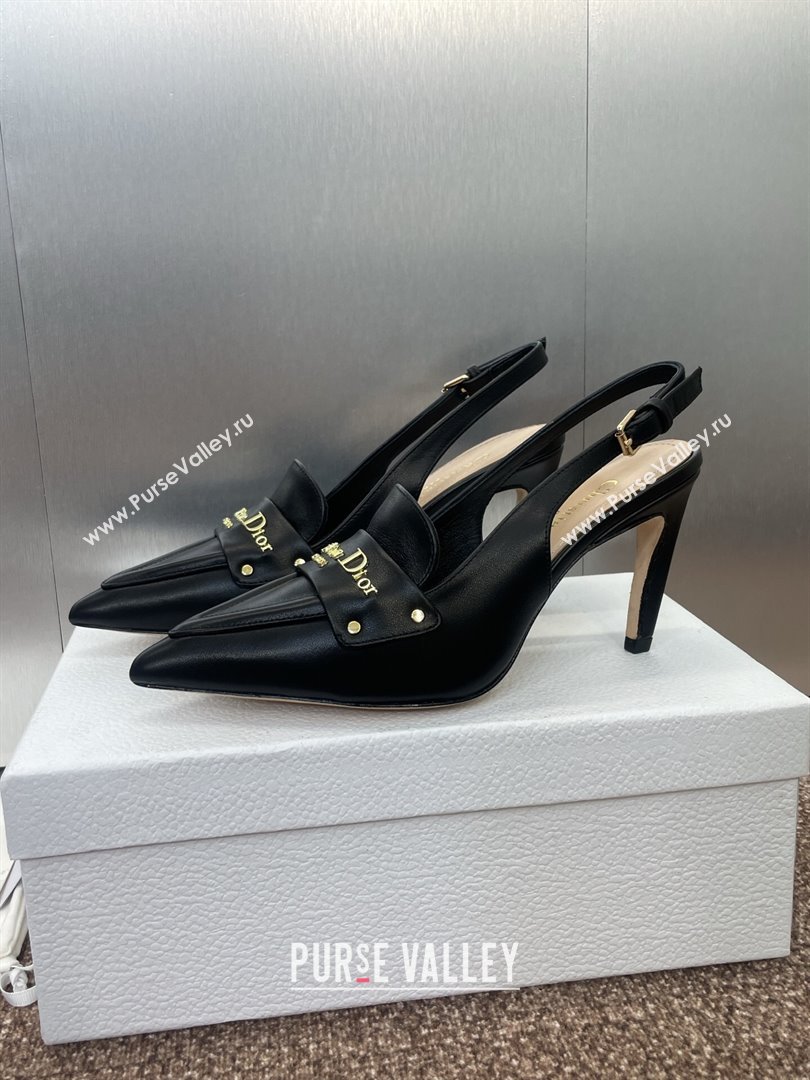 Dior Boy Slingback Pumps 8.5cm in Supple Calfskin Black 2025 (JC-250710047)
