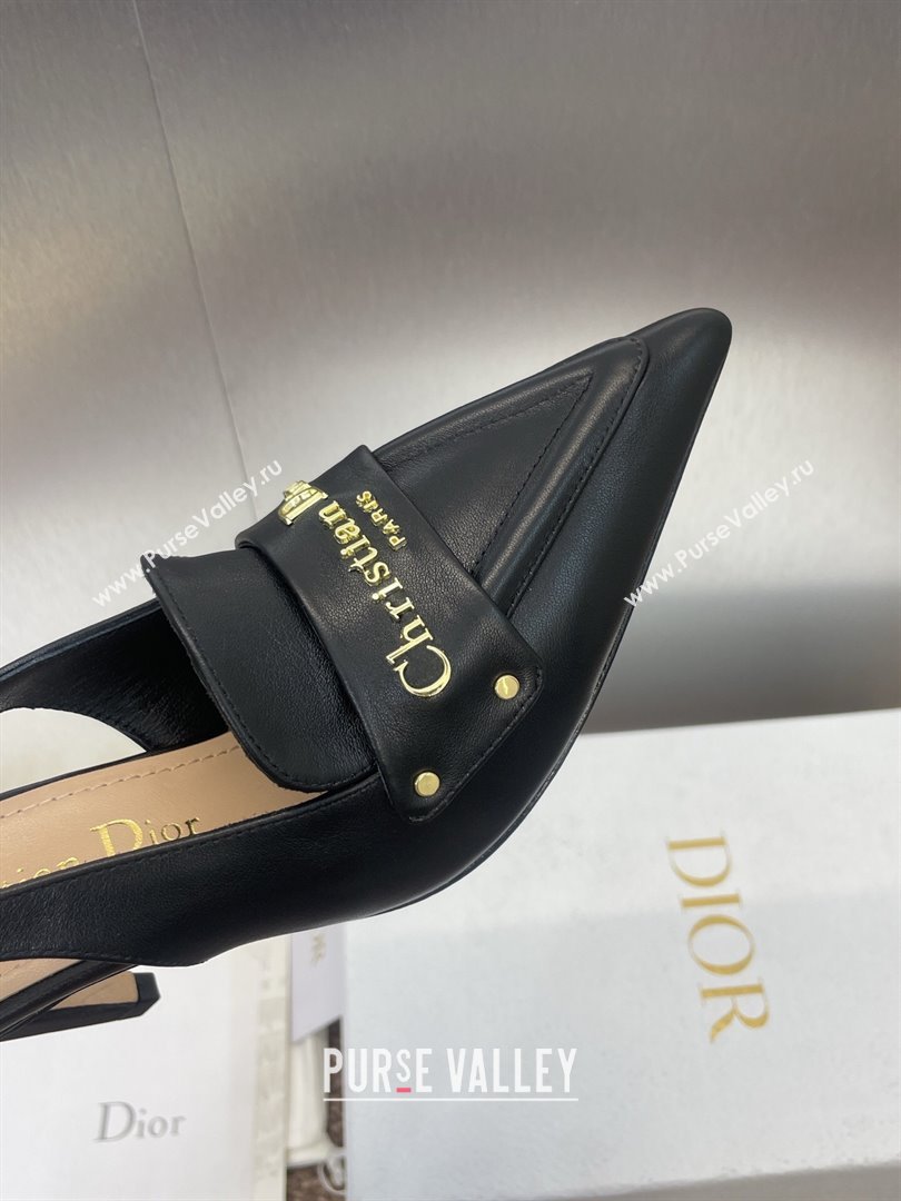 Dior Boy Slingback Pumps 8.5cm in Supple Calfskin Black 2025 (JC-250710047)