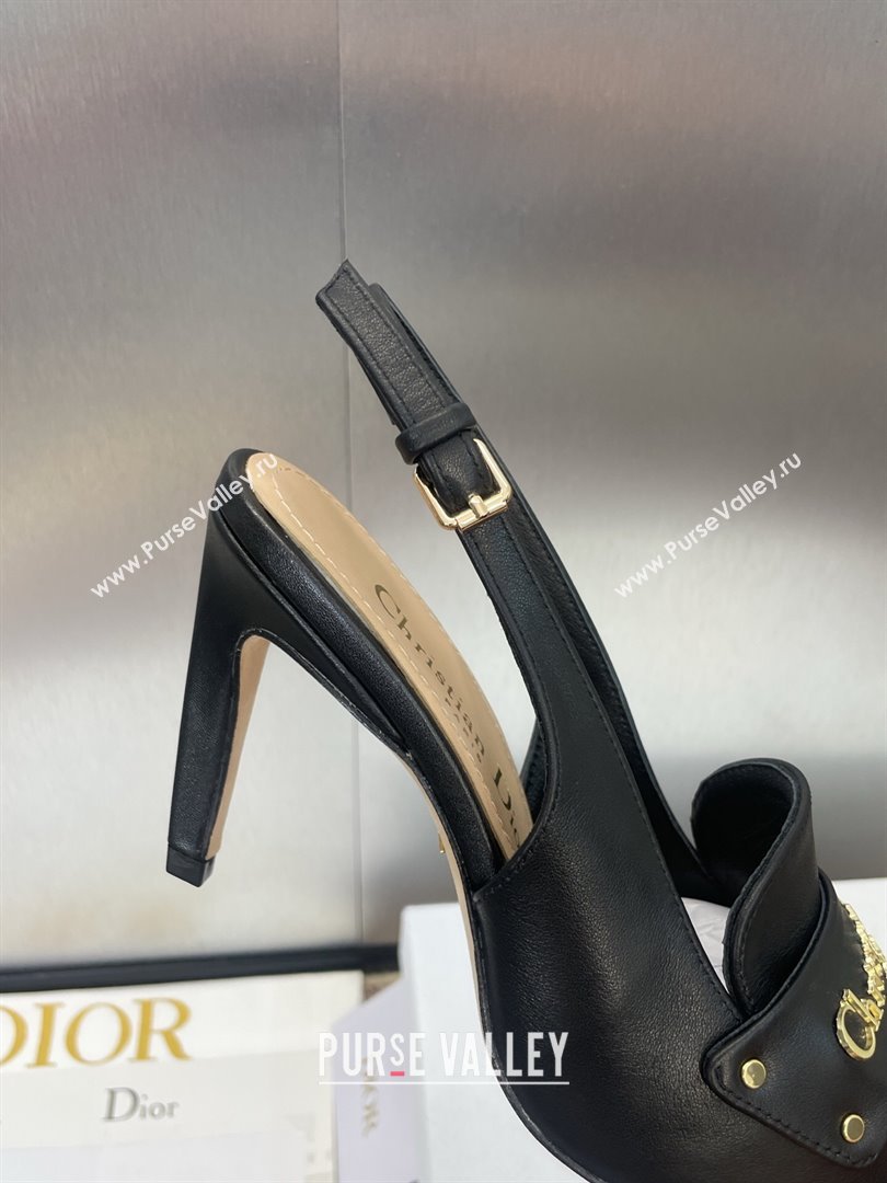 Dior Boy Slingback Pumps 8.5cm in Supple Calfskin Black 2025 (JC-250710047)